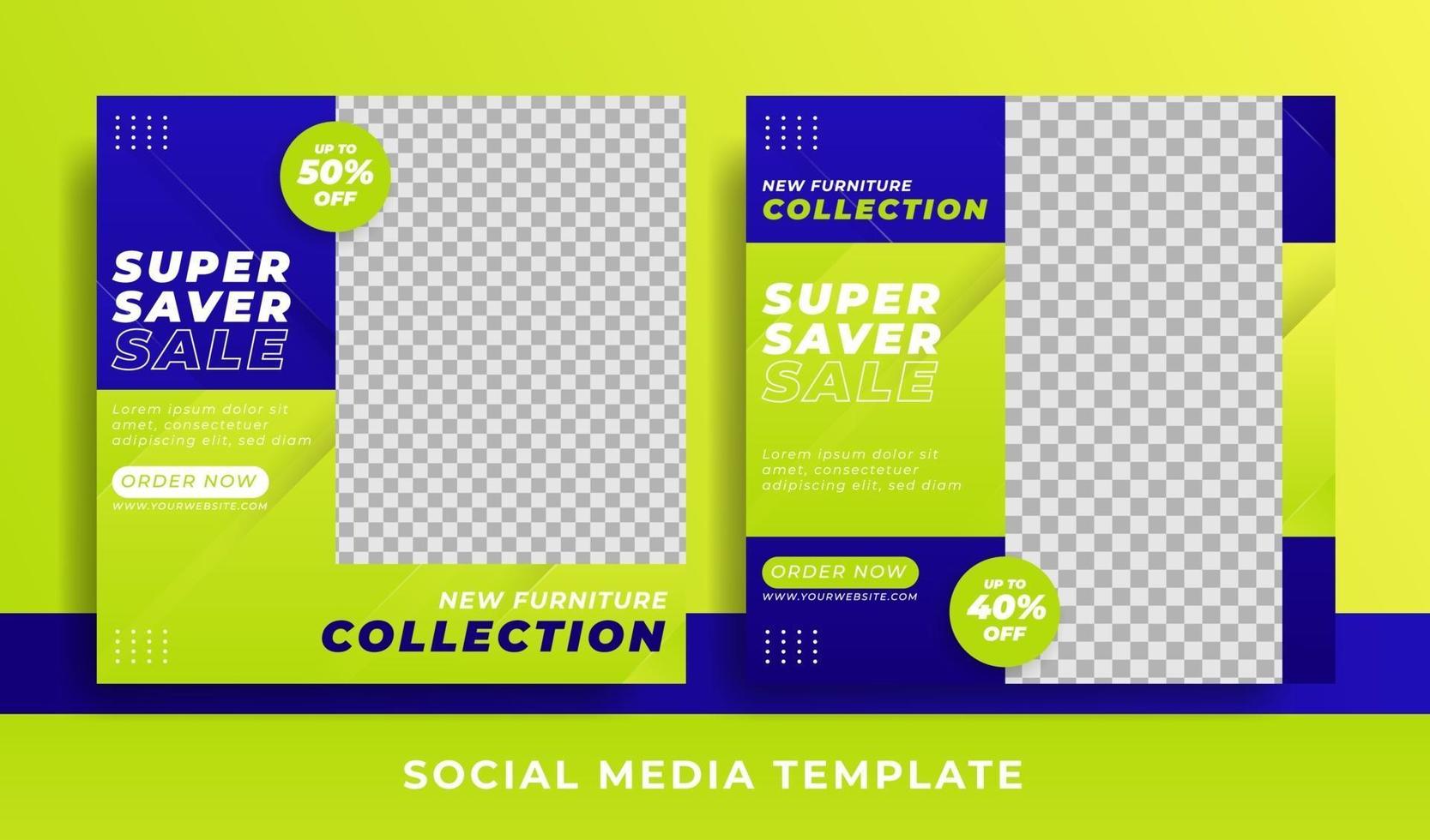 flyer or social media template furniture theme vector