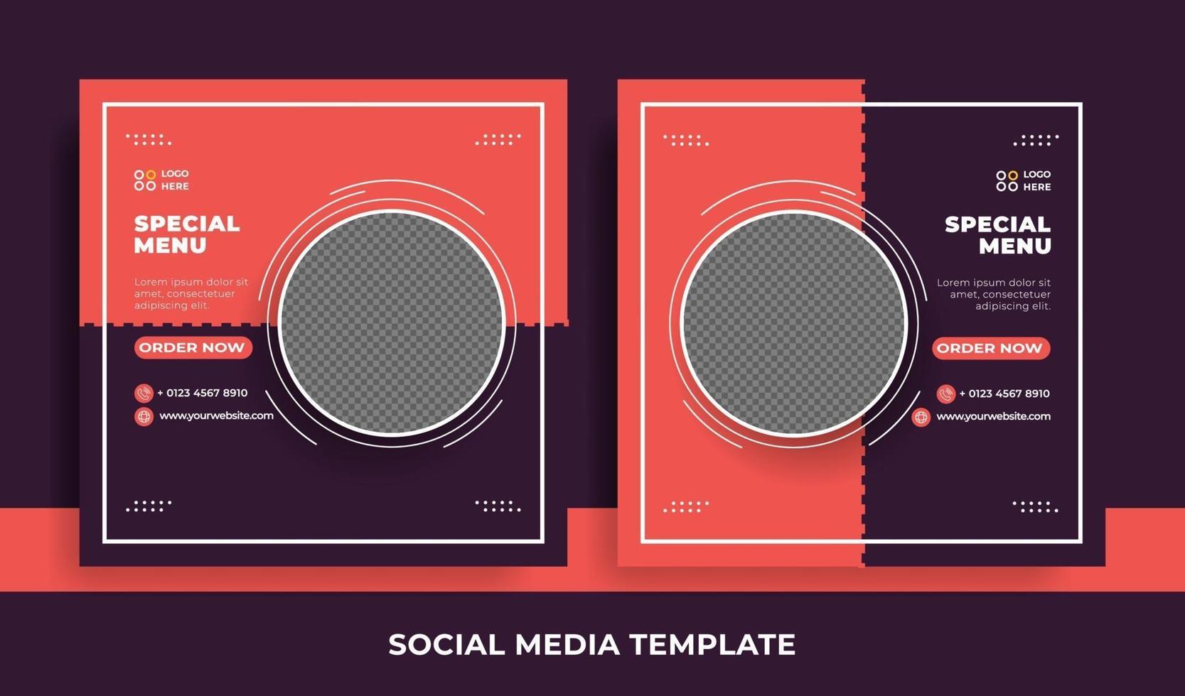 flyer or social media template food theme vector