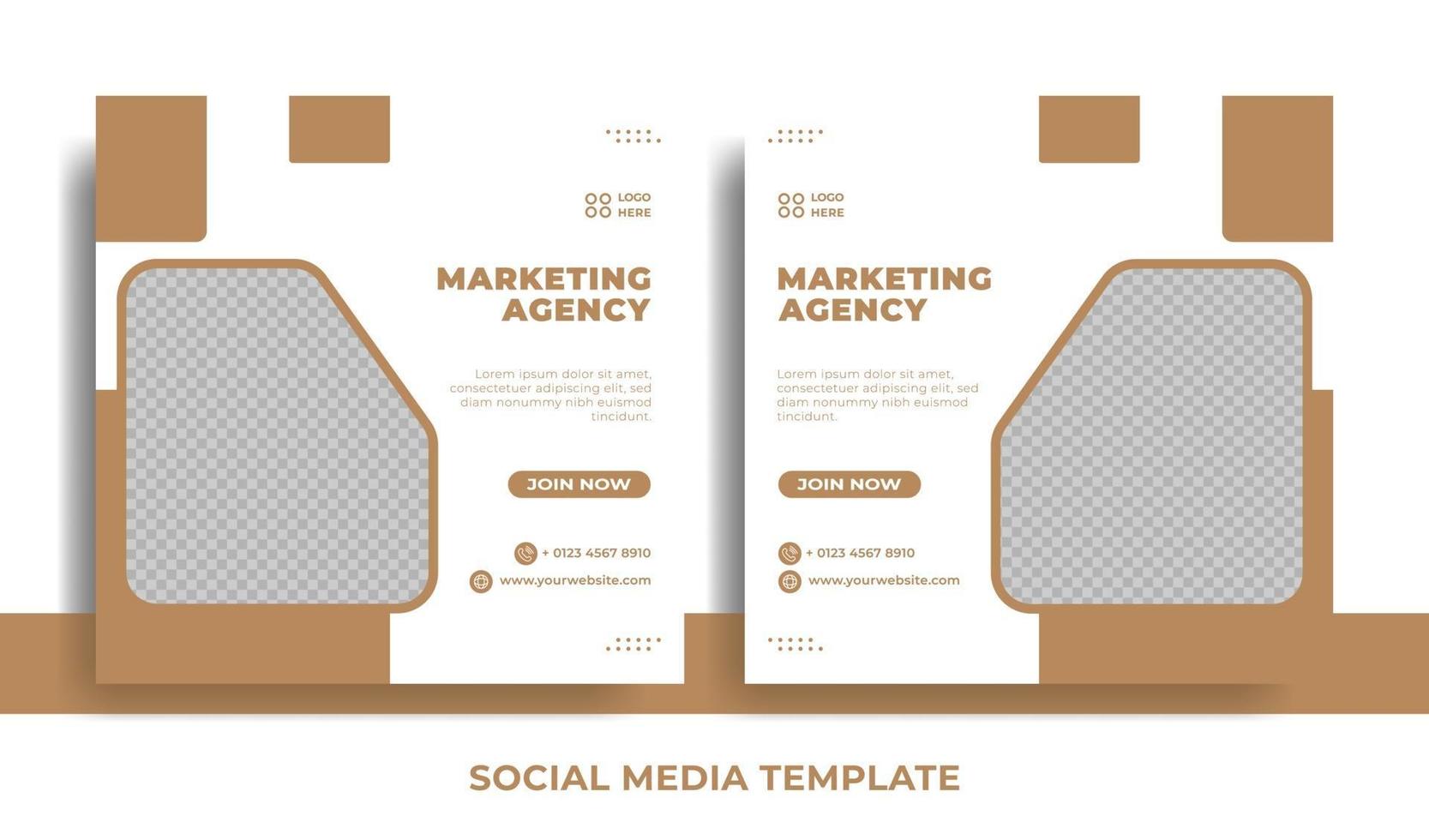 Flyer or social media template business theme vector