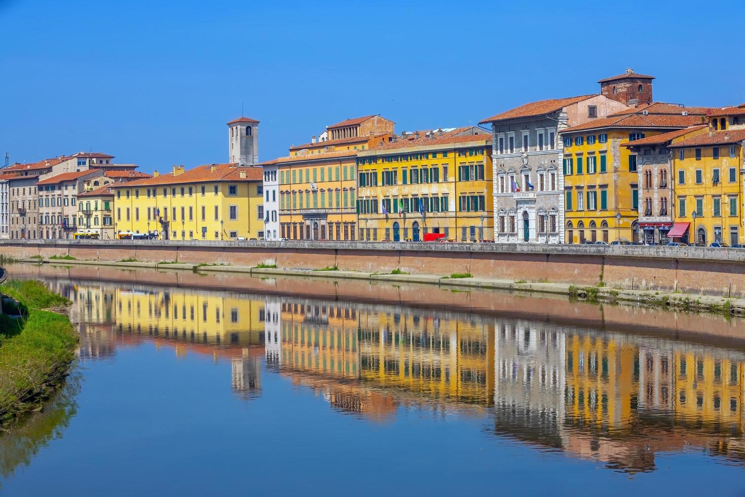 Pisa city downtown skyline cityscape in Italy photo