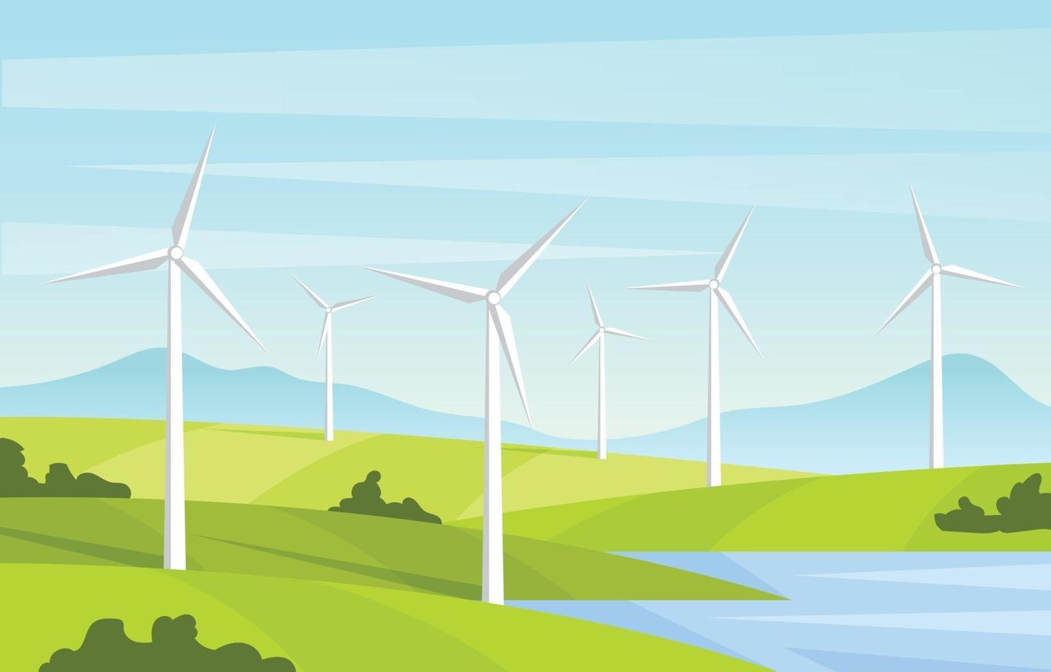 Windmill Green Technology vector