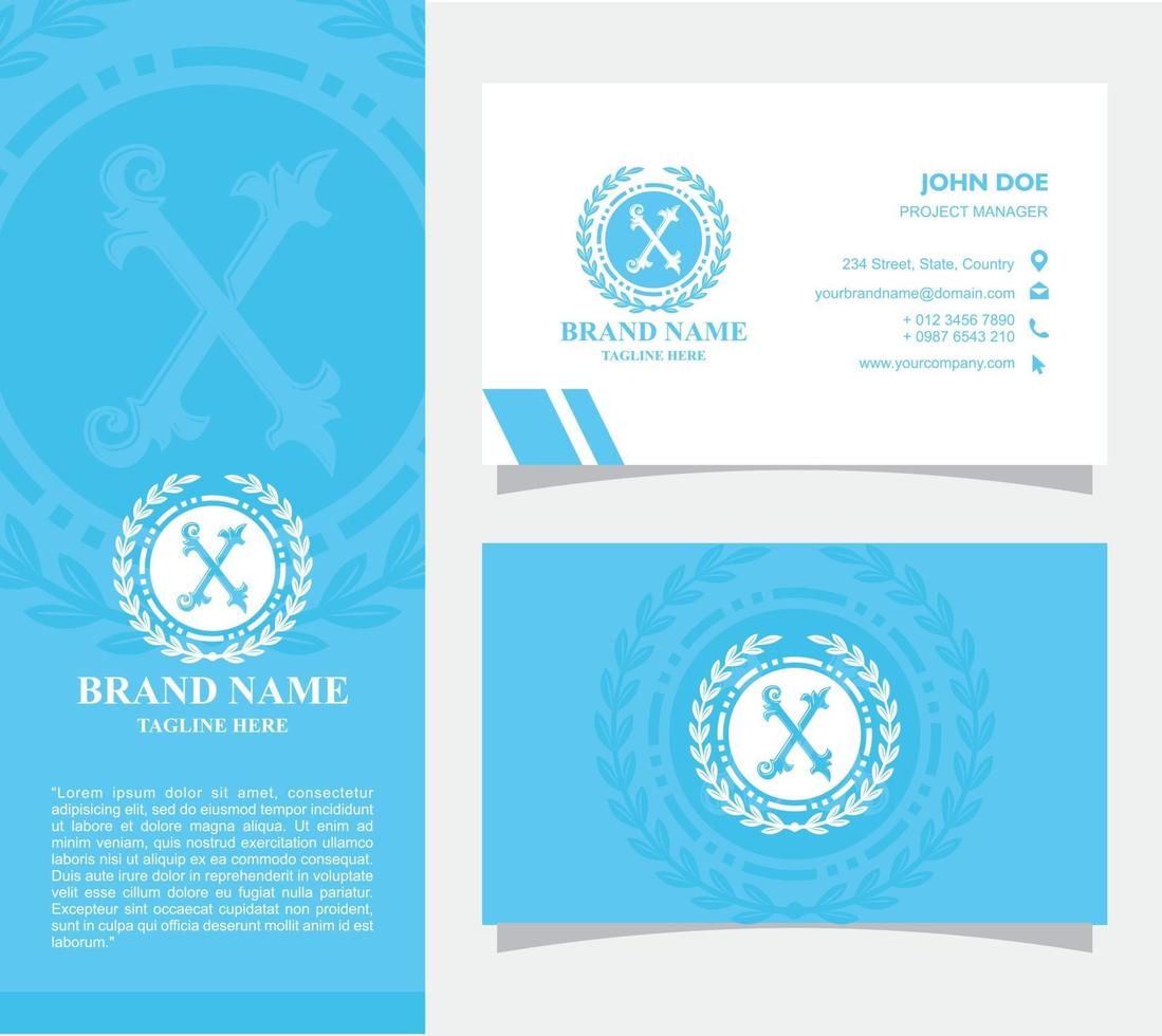 Business Card with Logo X Vector