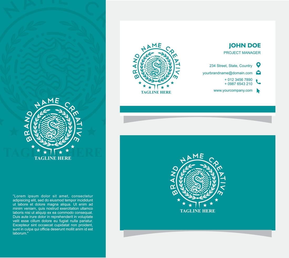 Business Card with Logo S Vector