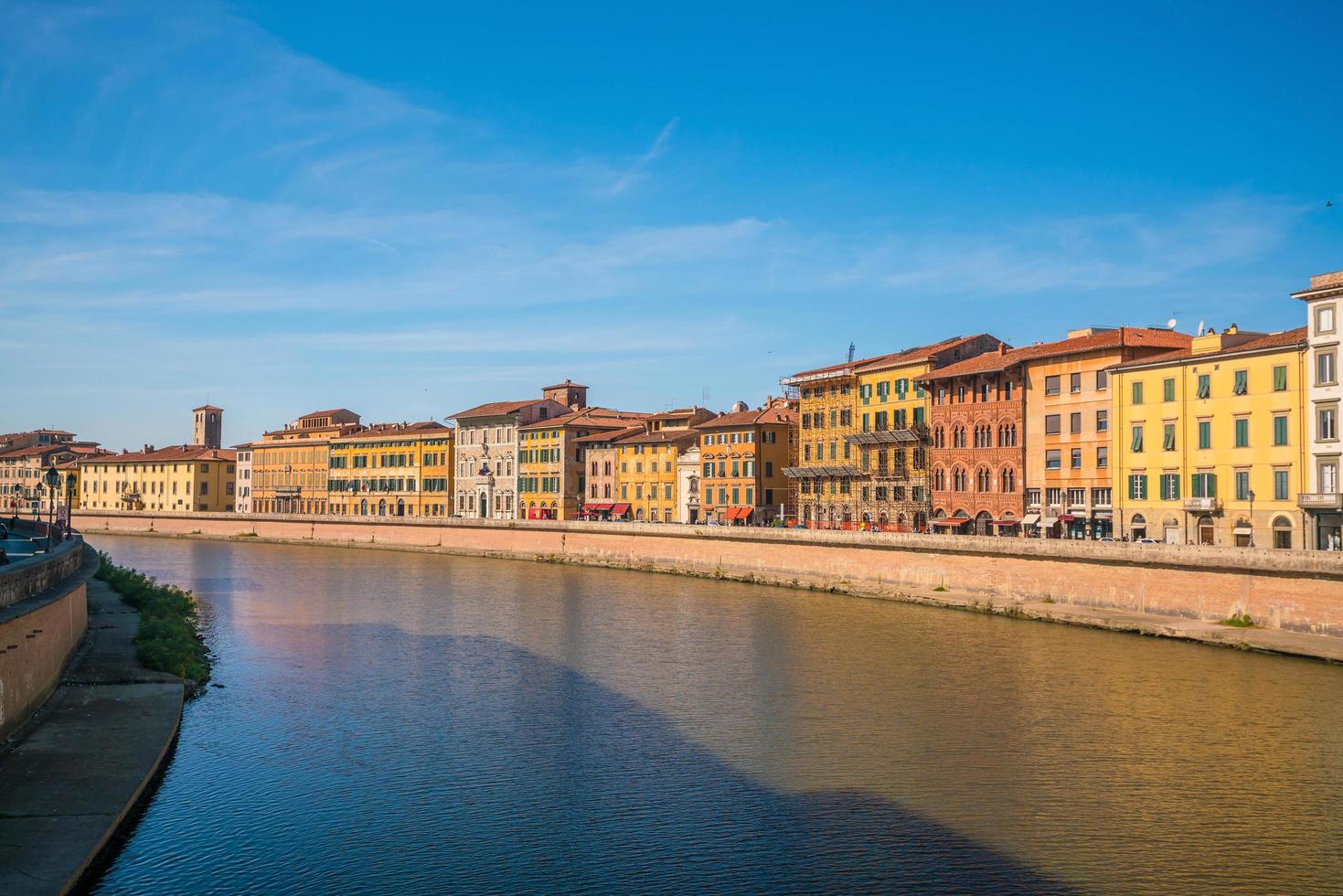 Pisa city skyline and  Arno river photo