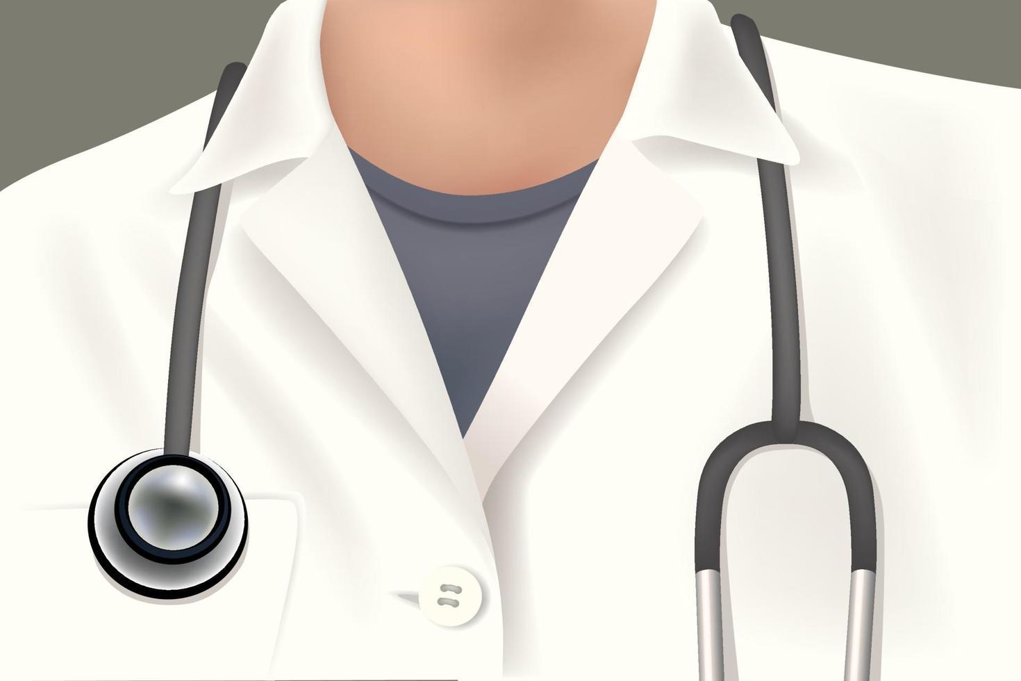 Doctor in white coat with stethoscope vector