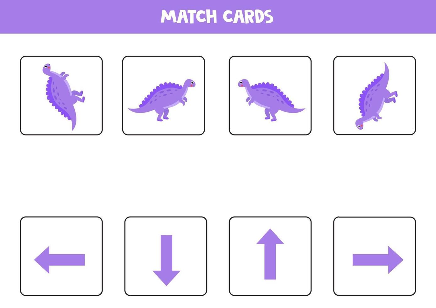 Spatial orientation for kids with cute cartoon Spinosaurus. vector