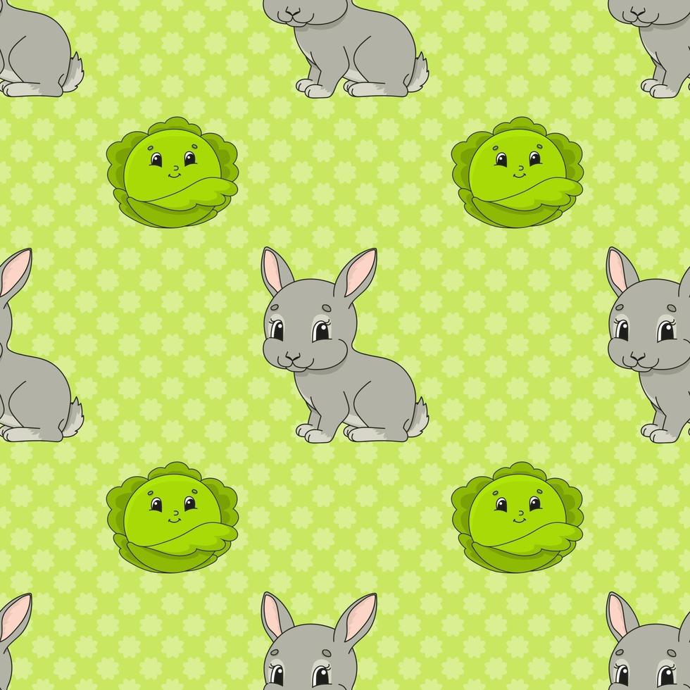 Seamless pattern rabbit vector