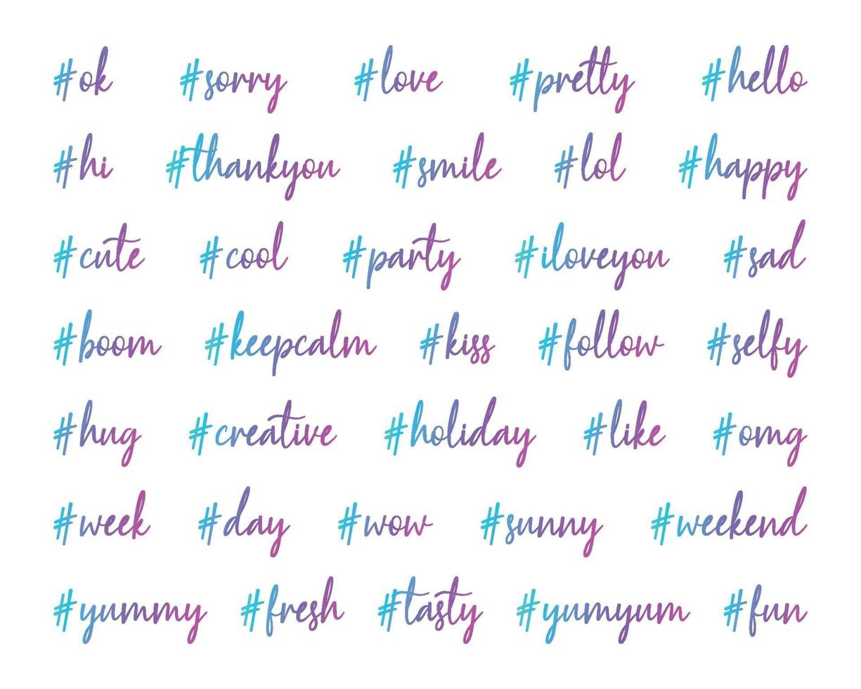 Set of words with the hashtag vector