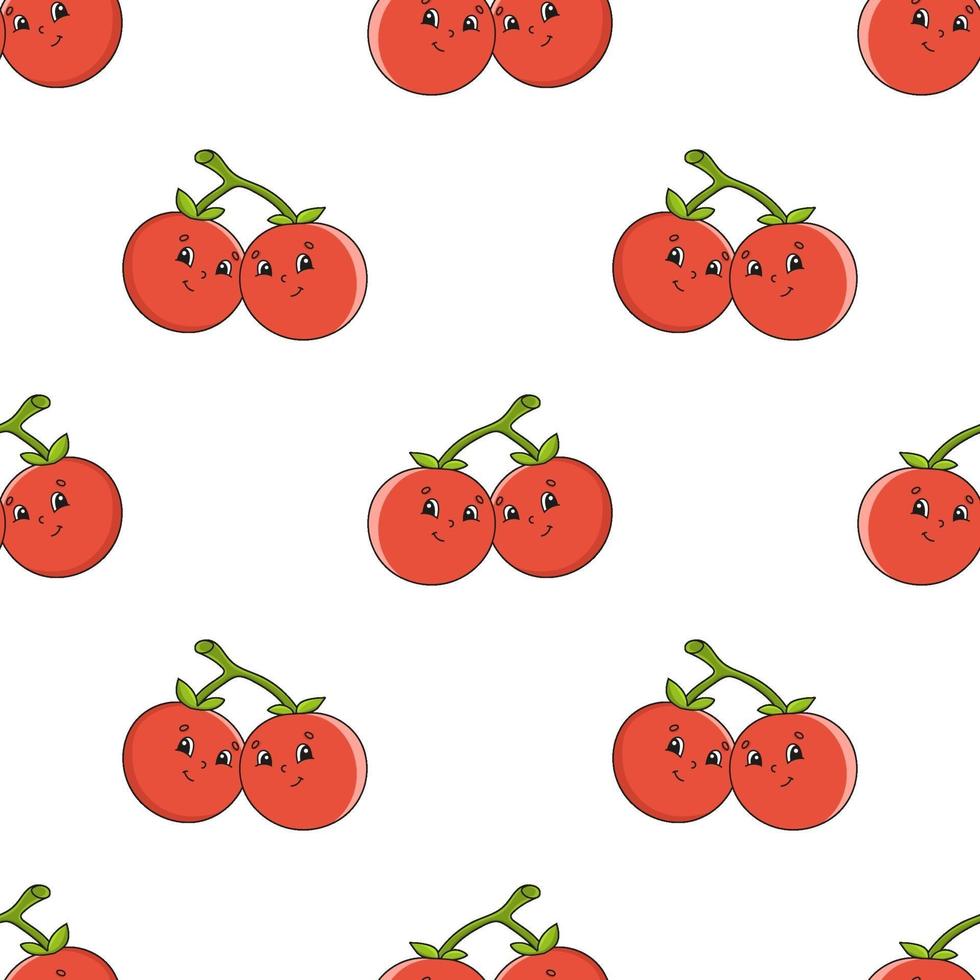 Seamless cherry fruit pattern vector
