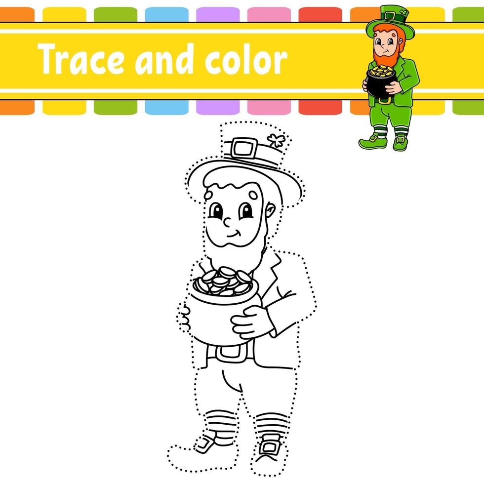 Trace and color leprechaun vector