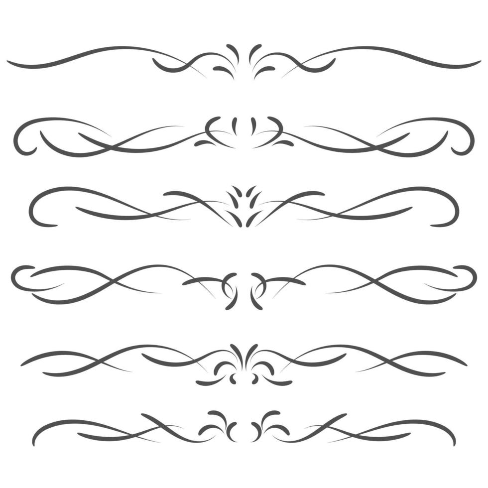 Fashion dividers. Underlines and text separators. Vector collection. Isolated vector set of borders for text, invitations, cards, books, menus. Design element.
