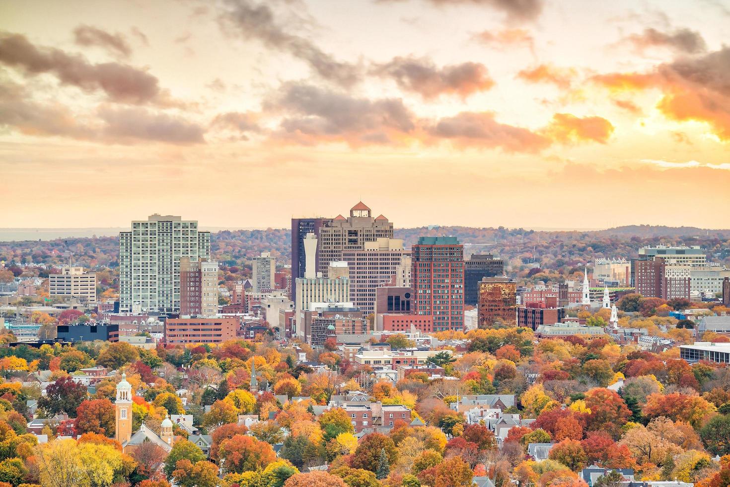 El centro de New Haven desde East Rock Park foto