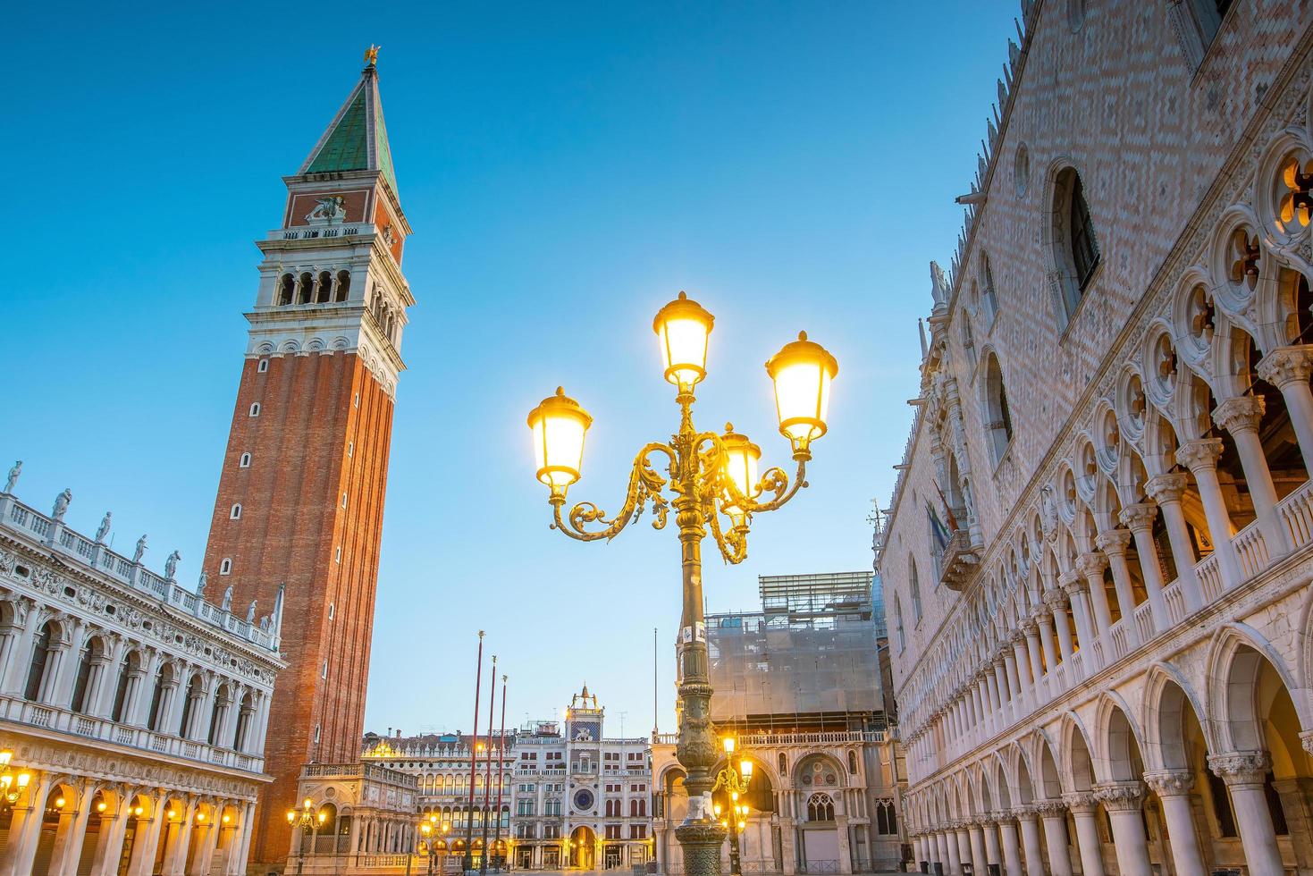 St. Mark's square in Venice during sunrise photo