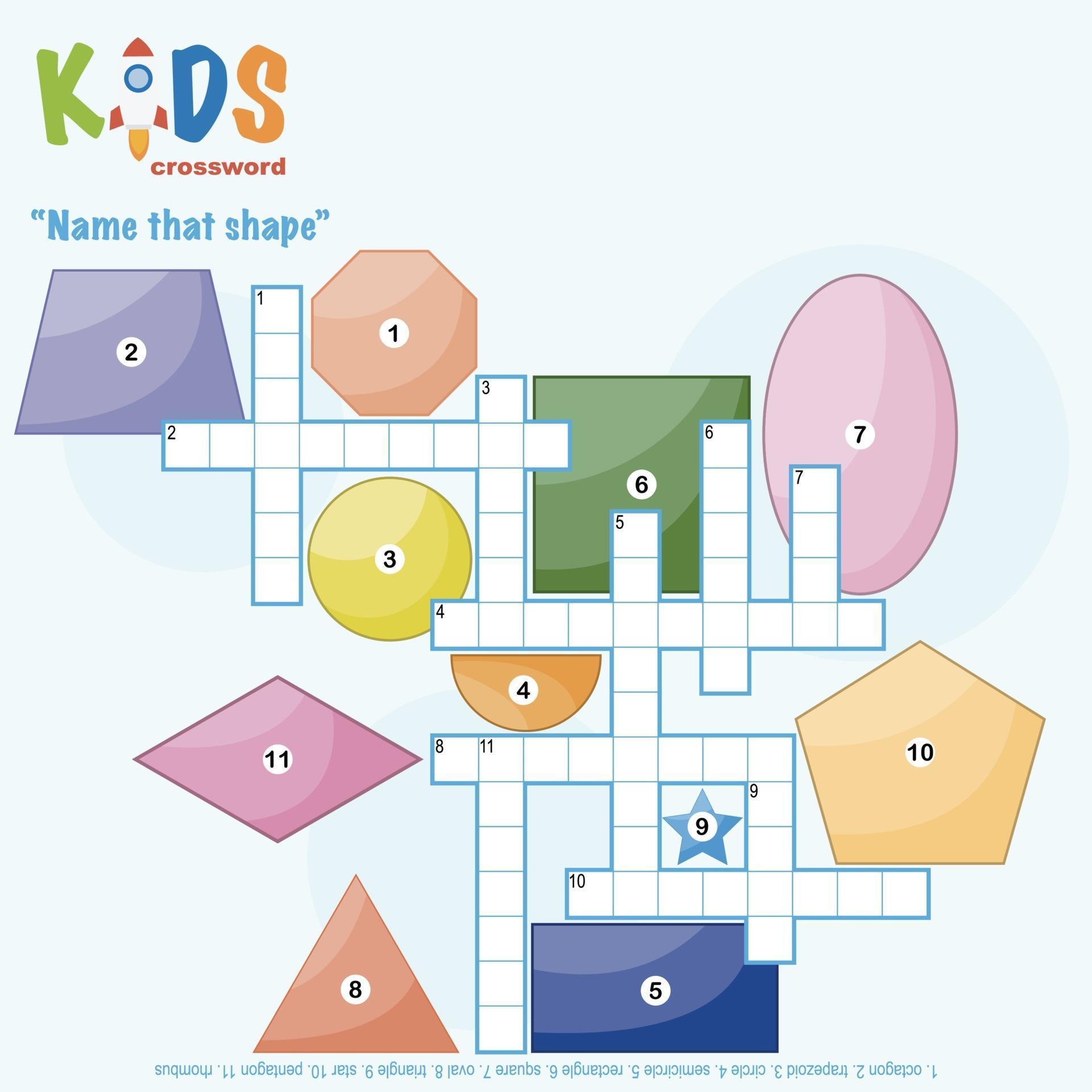 Name that shape crossword puzzle 2171017 Vector Art at Vecteezy Name that shape crossword puzzle 2171017 Vector Art at Vecteezy
