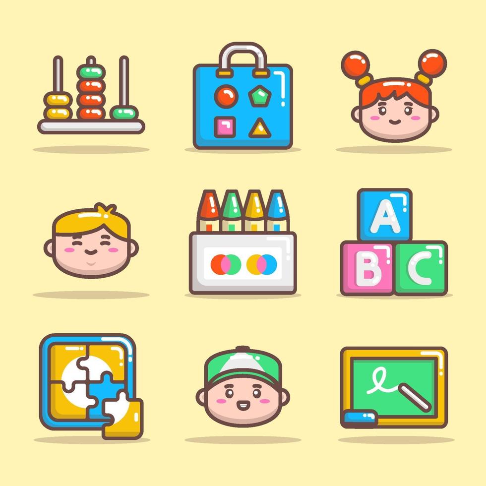 Kindergarten Icon Set vector