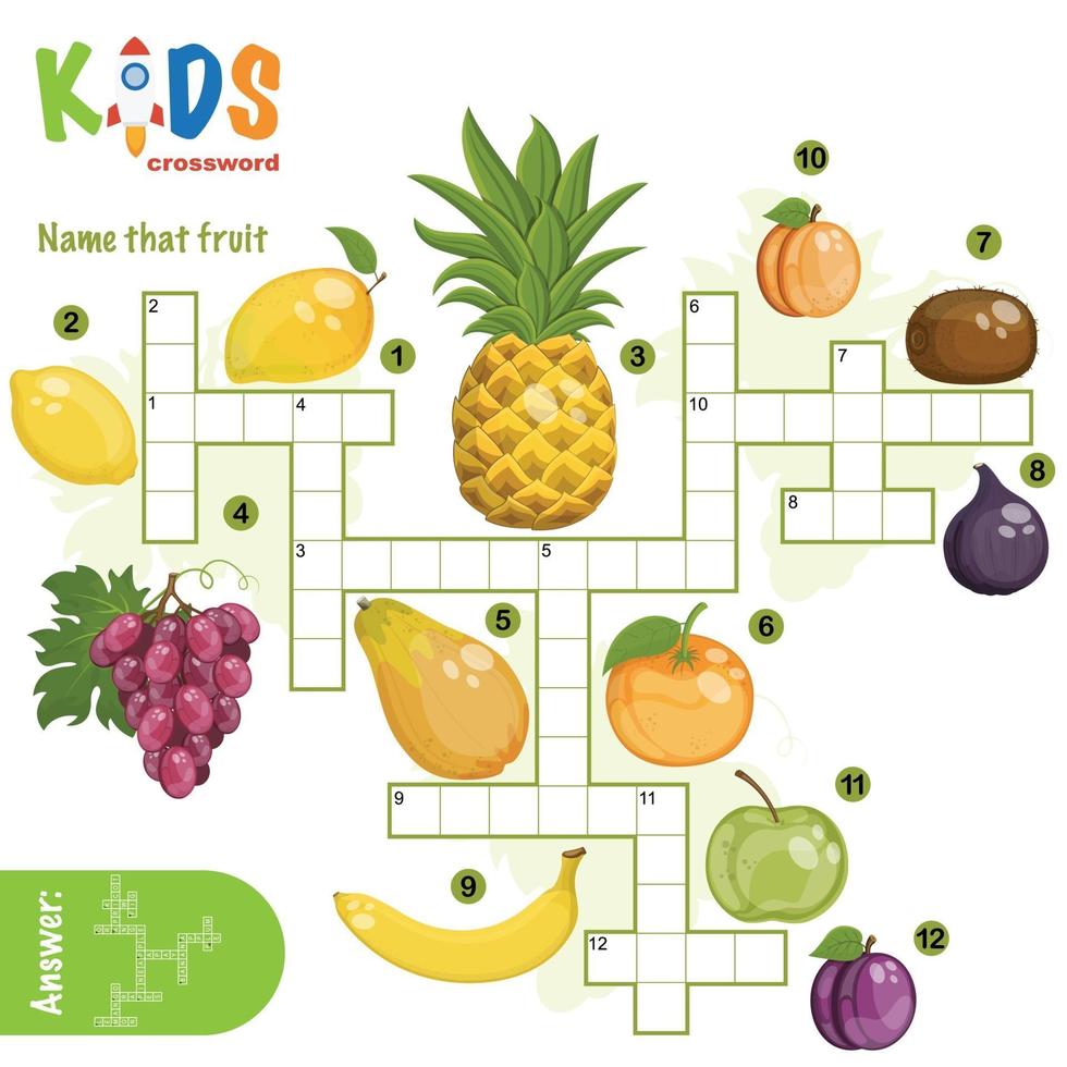 Name that fruit crossword puzzle vector