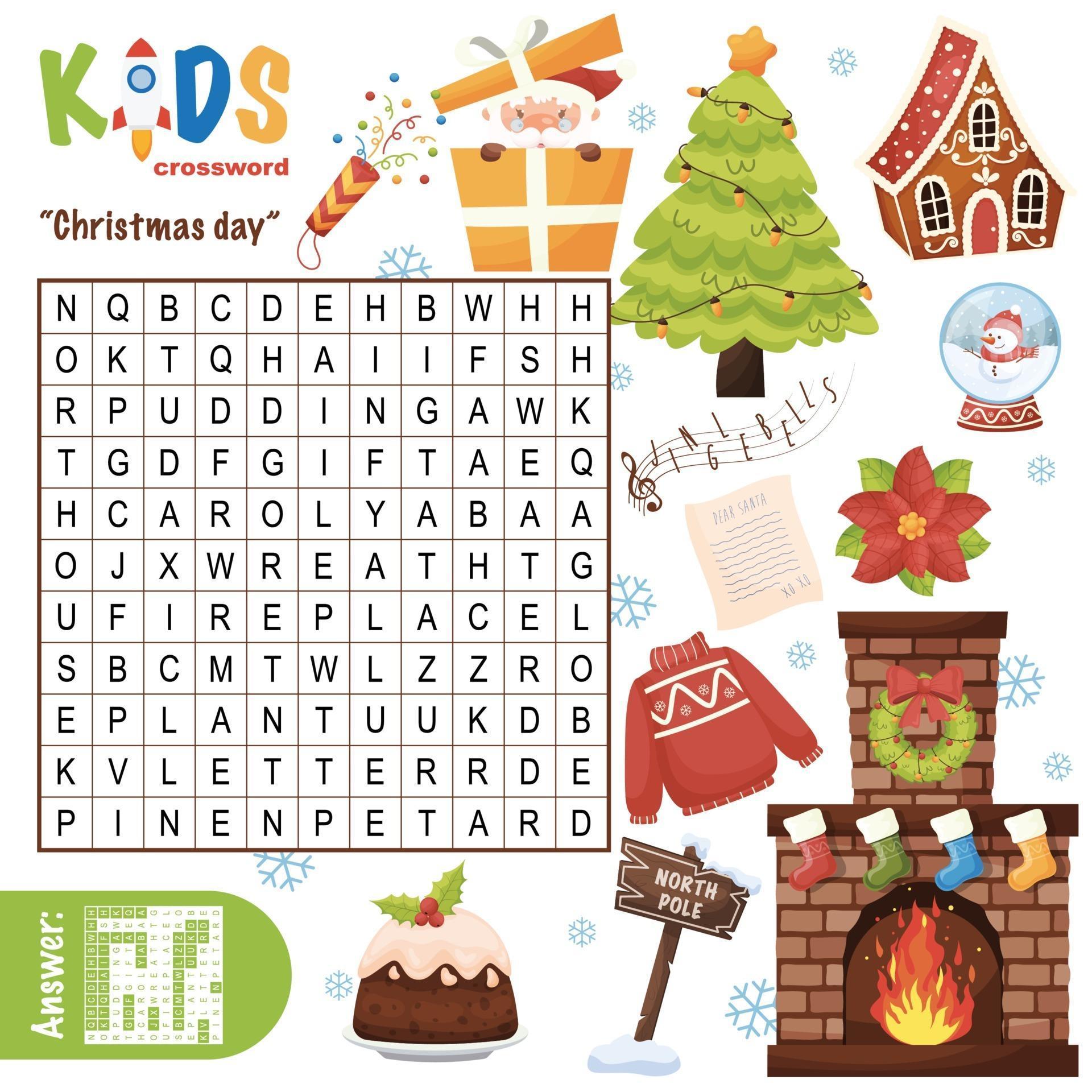 Merry Christmas word search crossword 2171051 Vector Art at Vecteezy