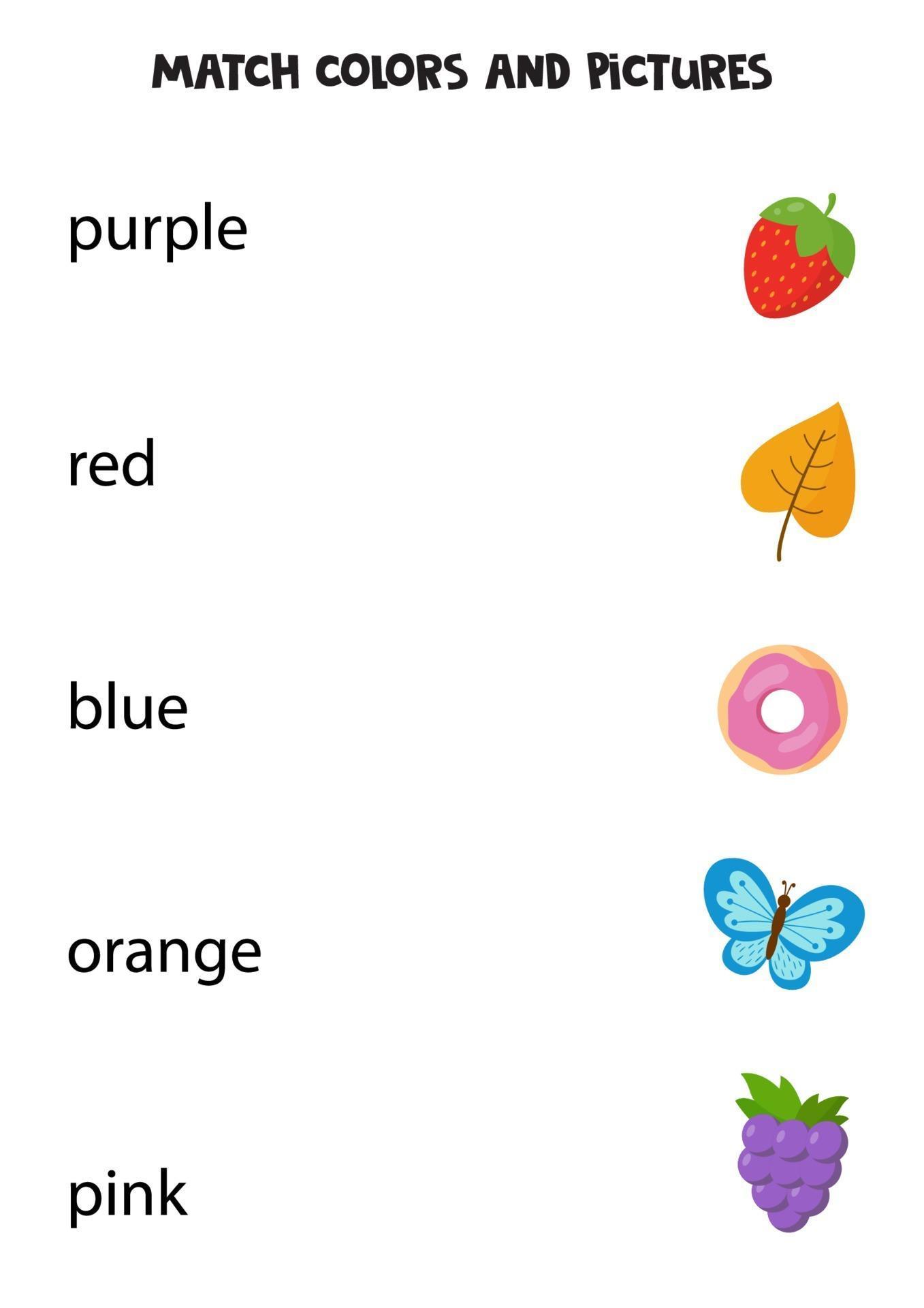 Match colors with objects. Educational game for practicing colors. 2171083 Vector Art at Vecteezy