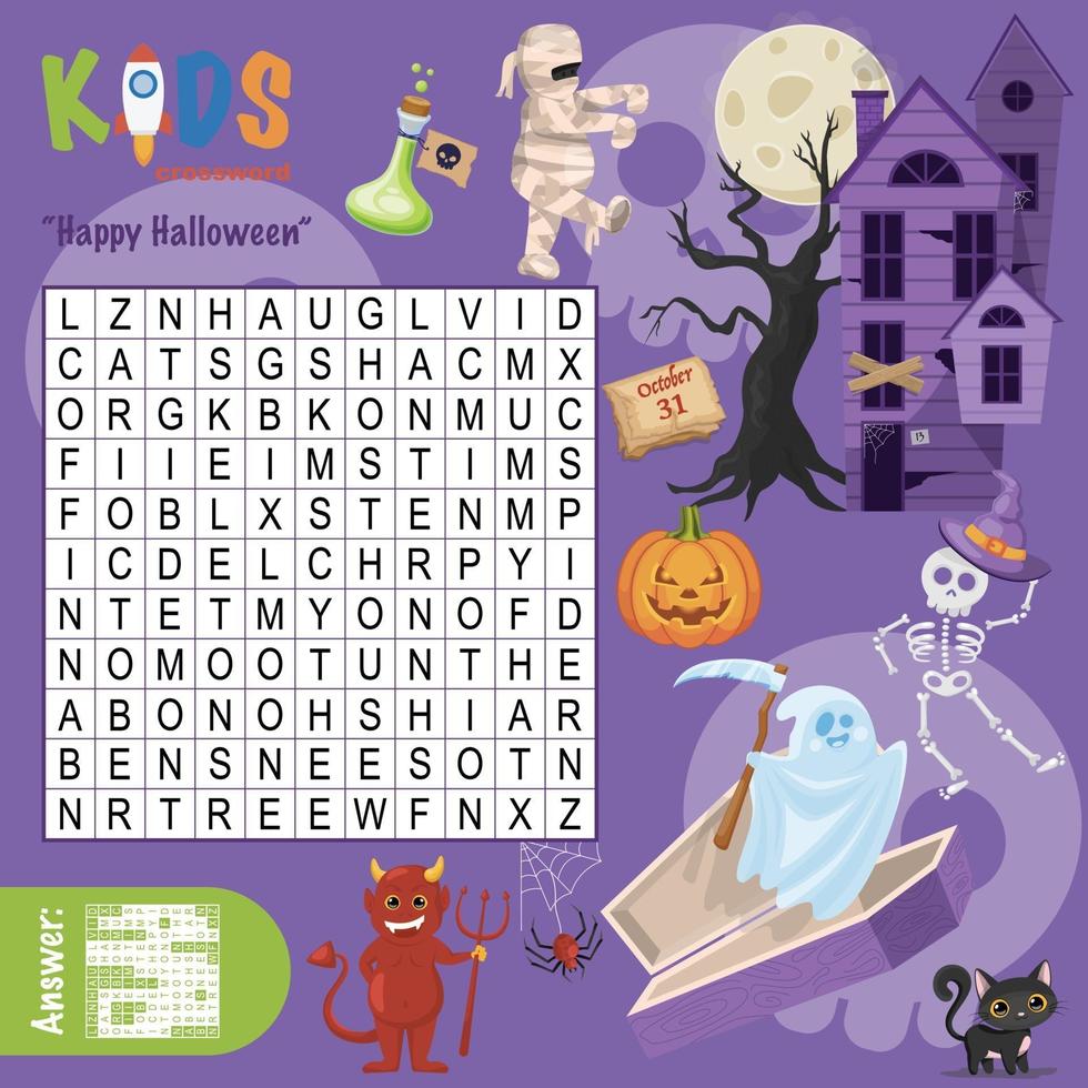 Halloween Crossword Stock Illustrations – 193 Halloween Crossword