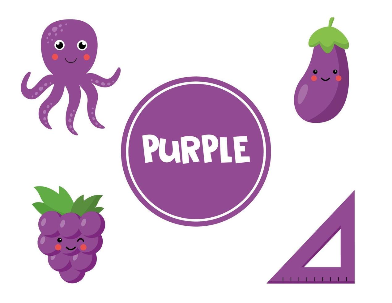aprendiendo el color morado para niños en edad preescolar. hoja de trabajo  educativa. 2171120 Vector en Vecteezy