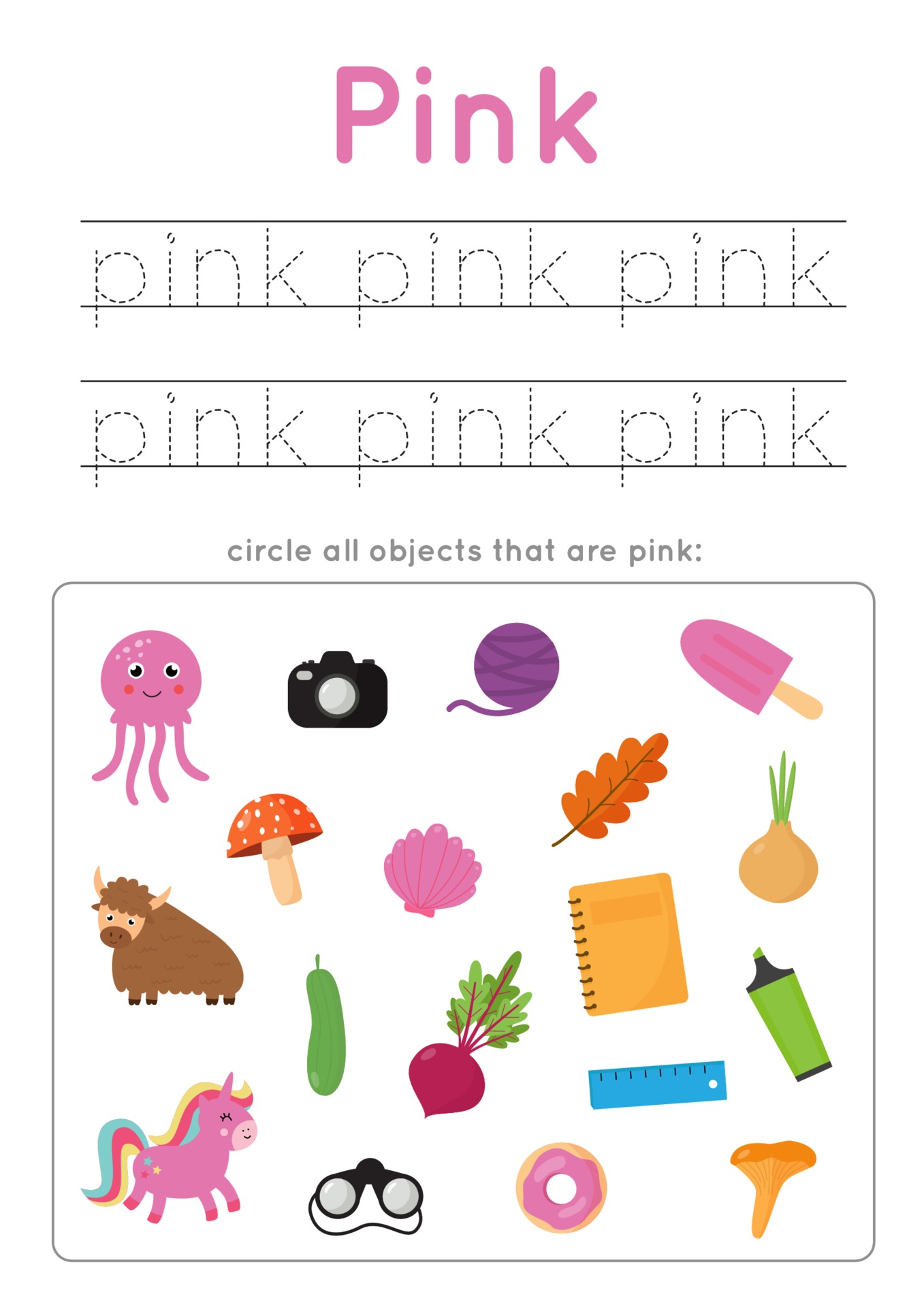 Teach Your Child About Things That Are Pink In Colour
