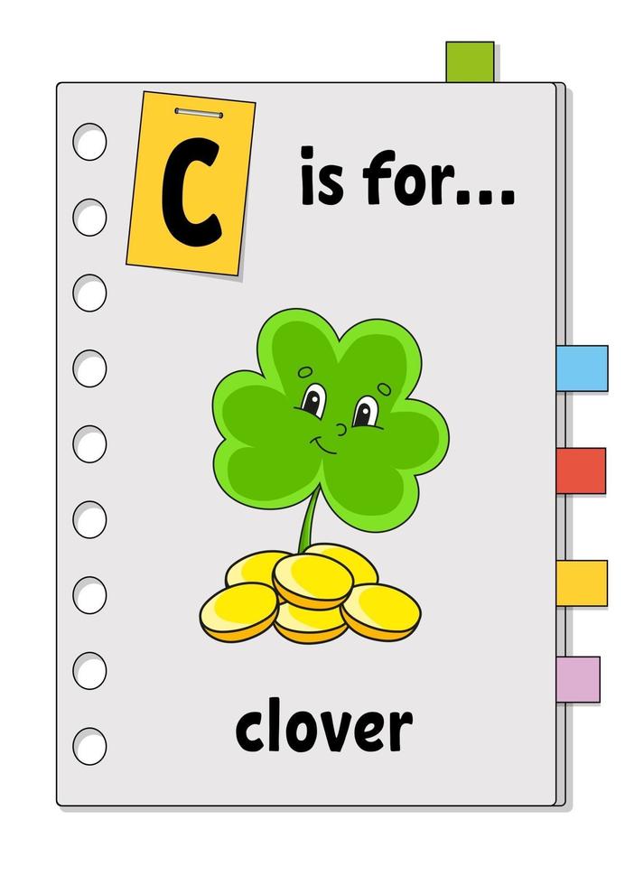 Alphabet page clover vector