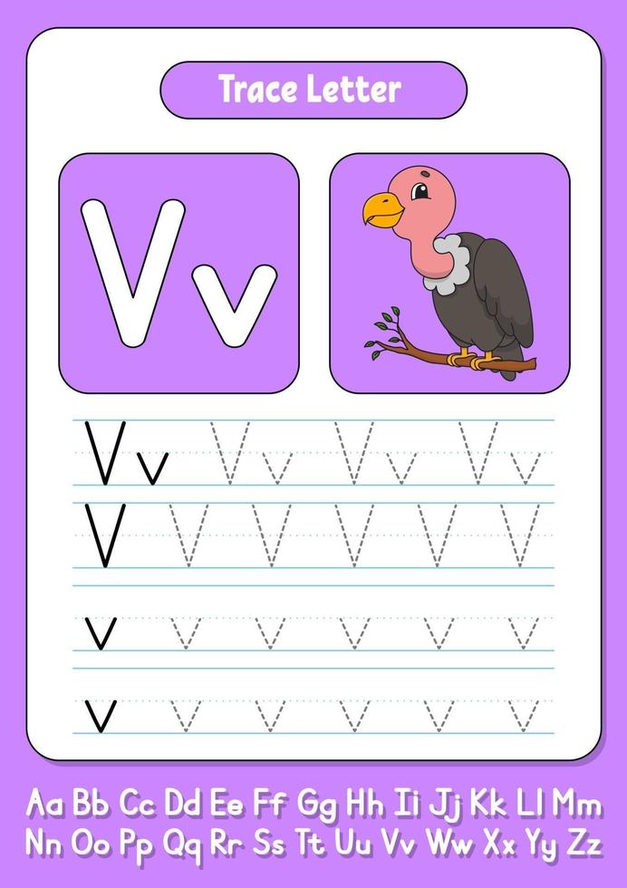 Writing letters V vector