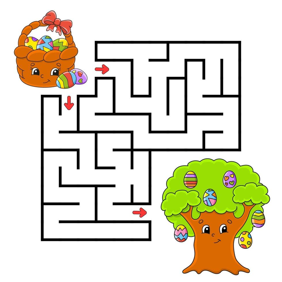 Maze for kids to celebrate easter vector