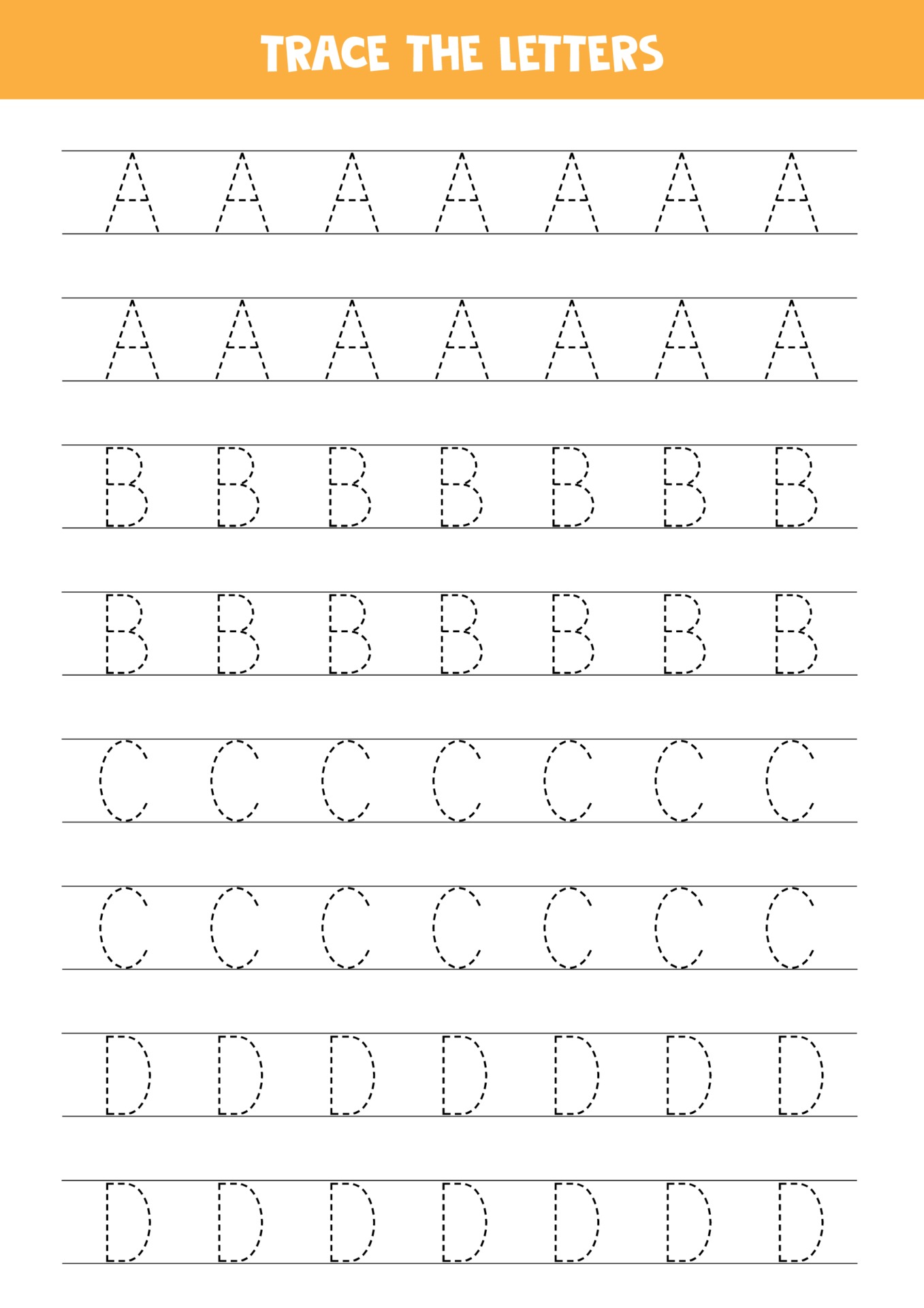 ABCD Letters Writing