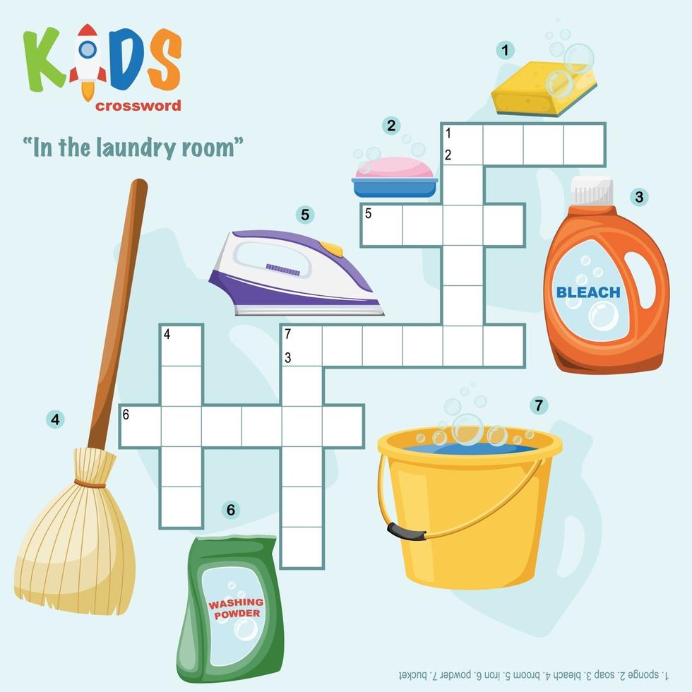 In the laundry room crossword puzzle vector