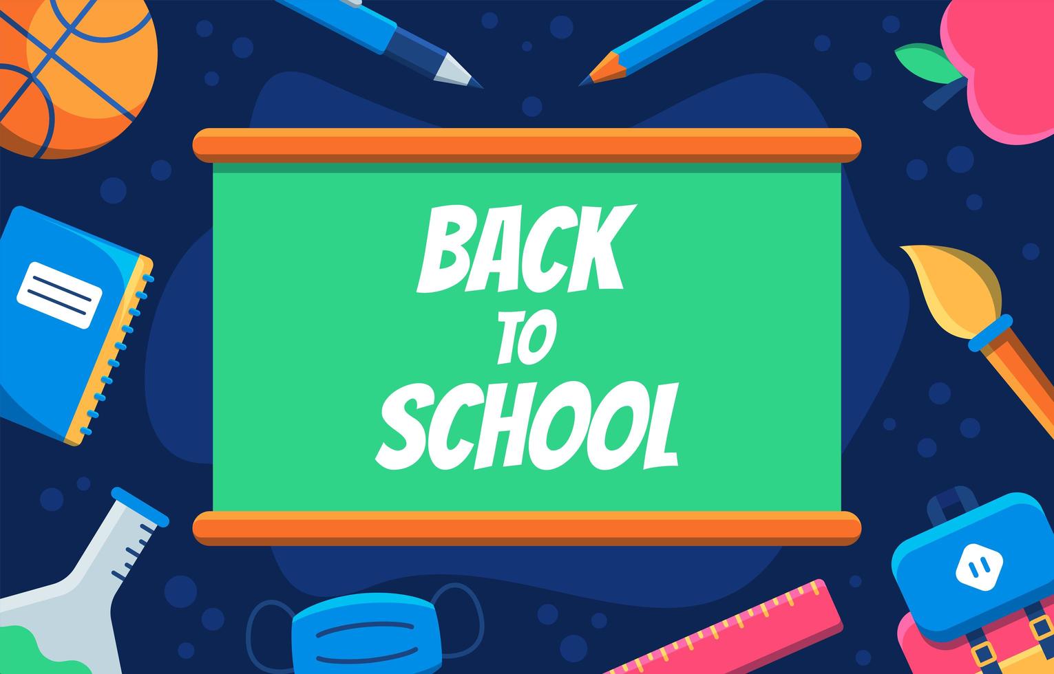 Back To School with Board Background vector