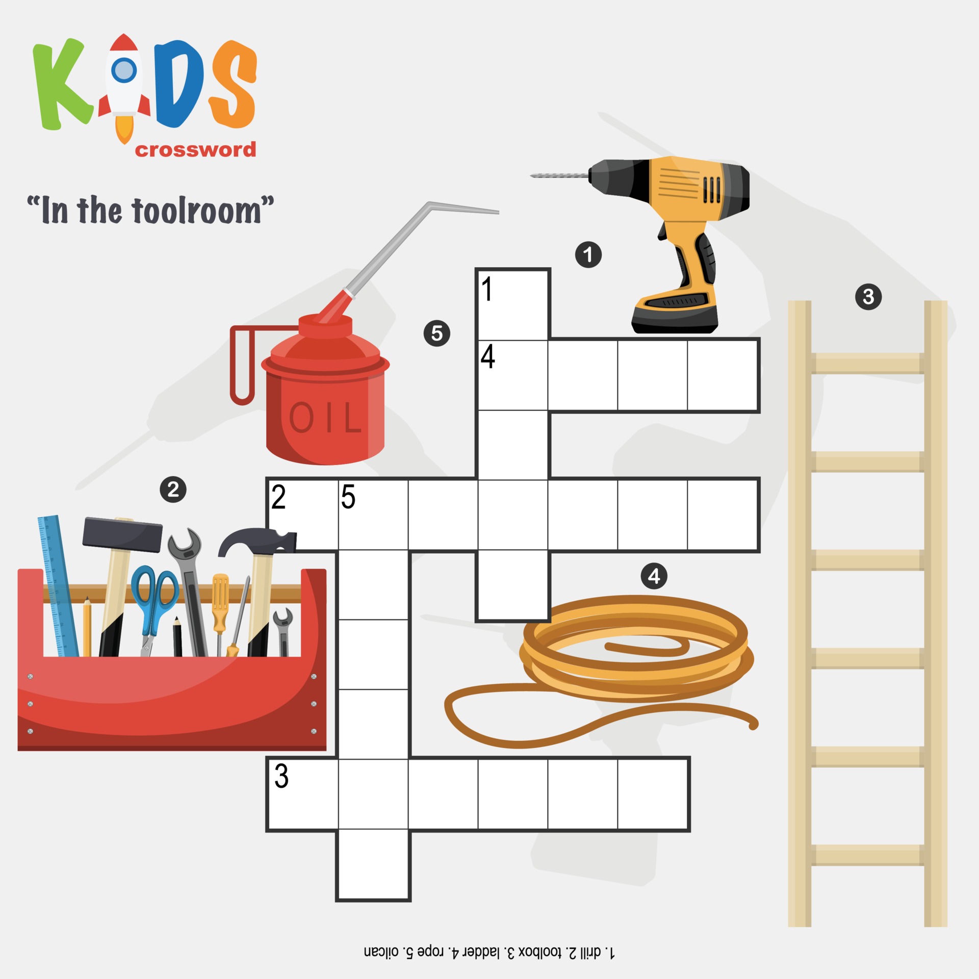 In the toolroom crossword 2171367 Vector Art at Vecteezy