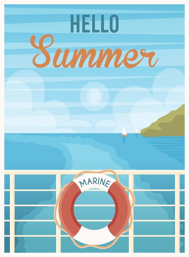 Hello summer poster vector