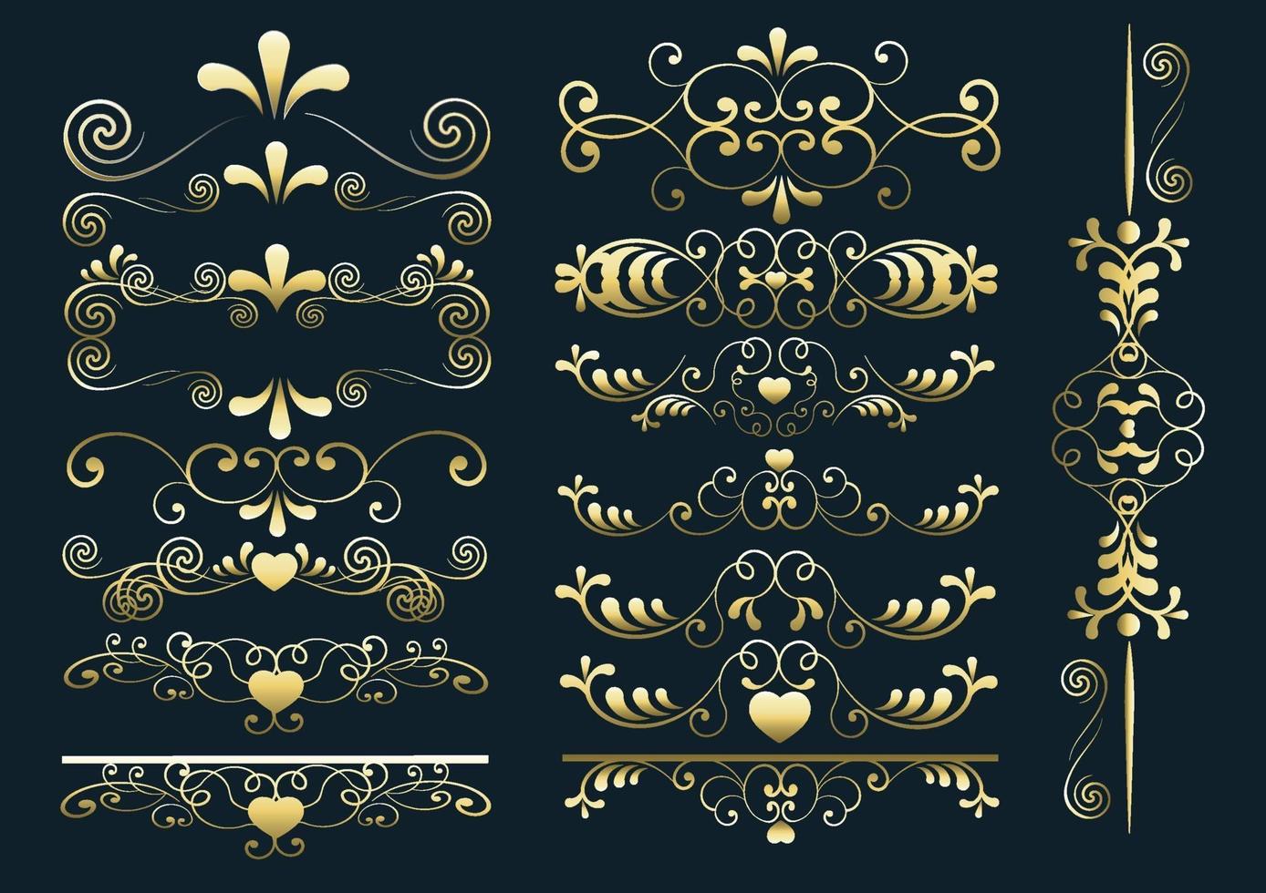 heart arabesque set vector