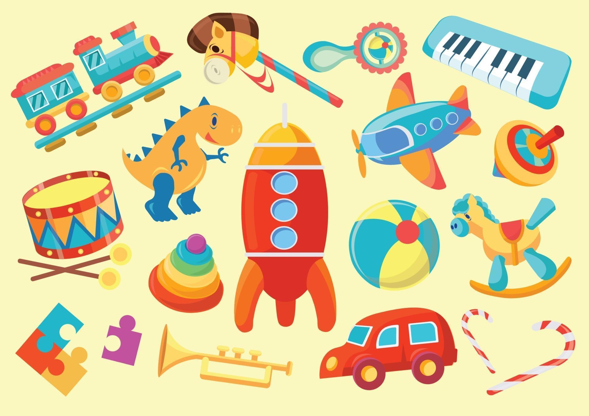 kids game and toy set 2171967 Vector Art at Vecteezy