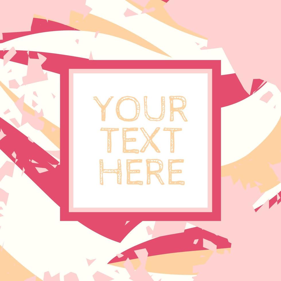 Pink and Coral Graphic Waves Square Template vector