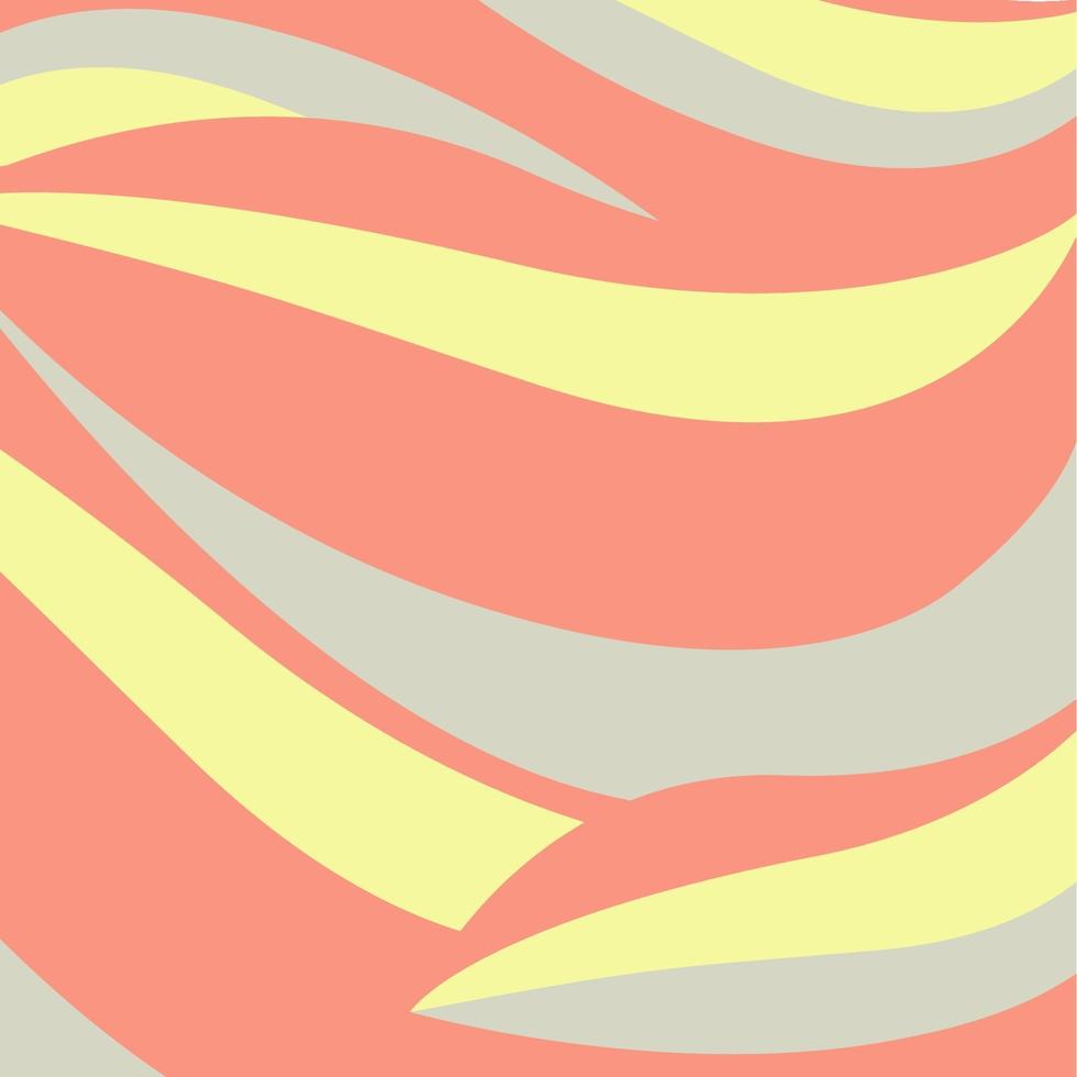 Coral, Yellow and Grey Graphic Waves Background vector