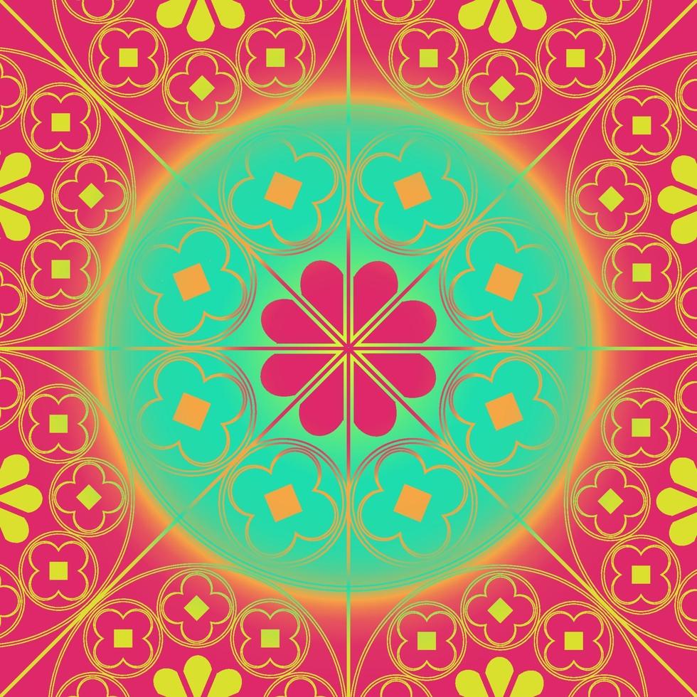 Tudor Rose Repeating Pattern Background Coral Aqua vector