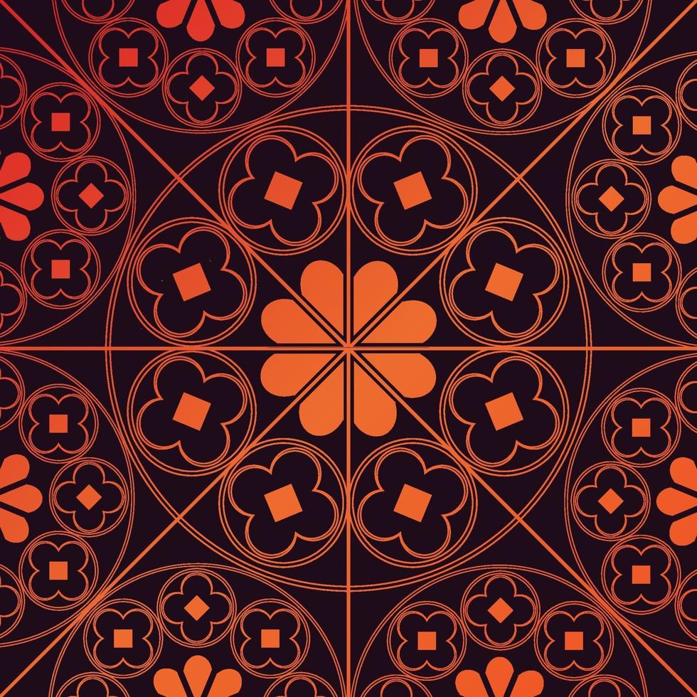 Tudor Rose Repeating Pattern Background Burnt Orange vector