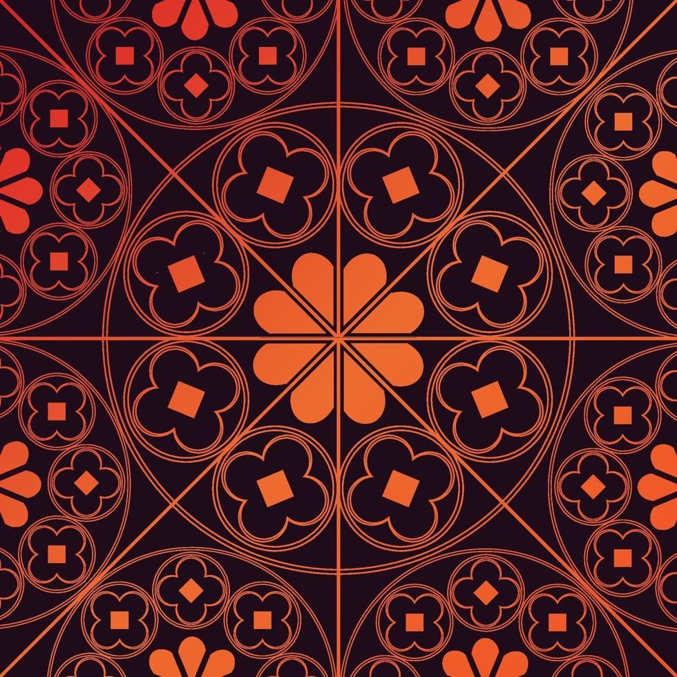 tudor rose repetición patrón de fondo naranja quemado vector