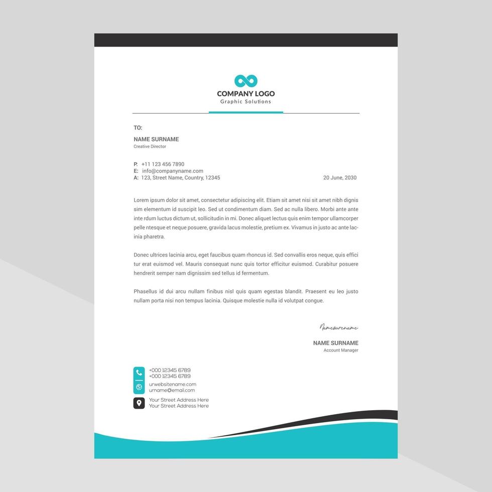 Modern company letterhead Free Vector