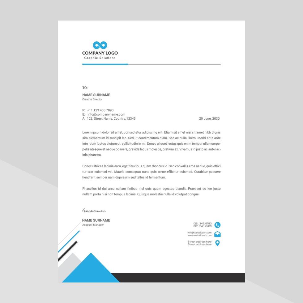 Modern company letterhead Free Vector