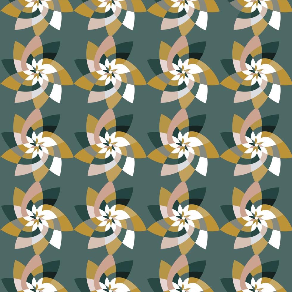 Graphic Flower Repeating Pattern Background Teal Green vector