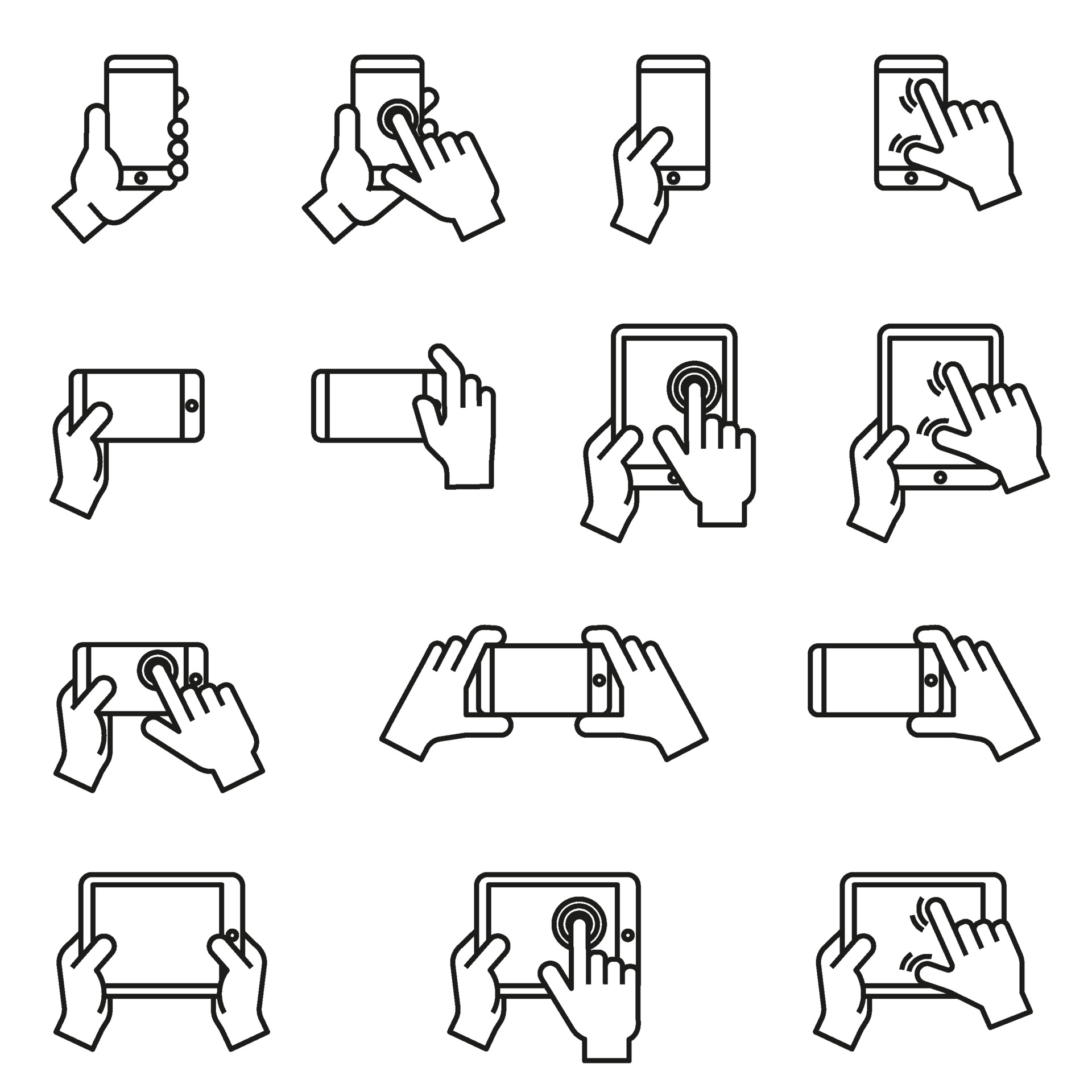 Hands Holding Smartphone And Tablet Icon Set Vector Image Download Free Vectors Clipart Graphics Vector Art