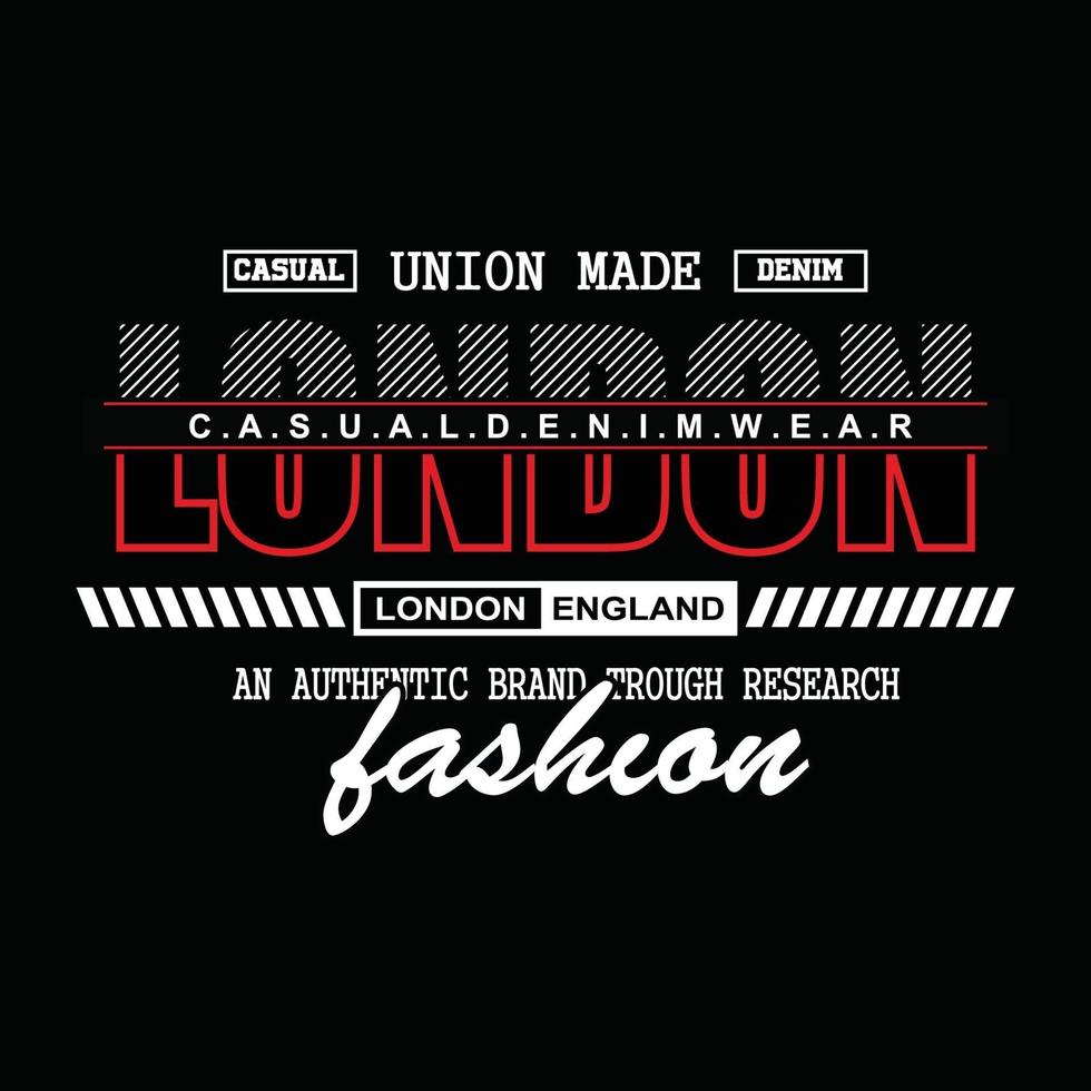 london denim typography t-shirt design vector