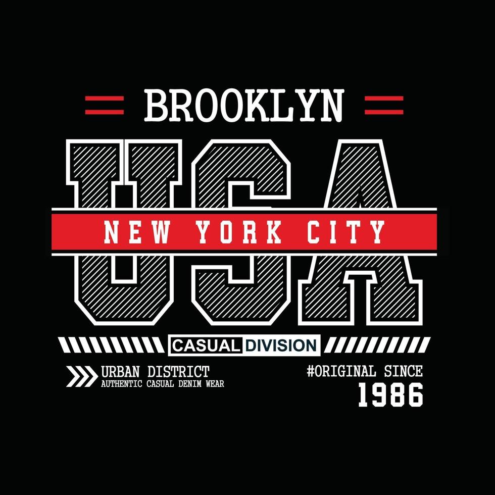 original brooklyn USA urban clothing typography design vector