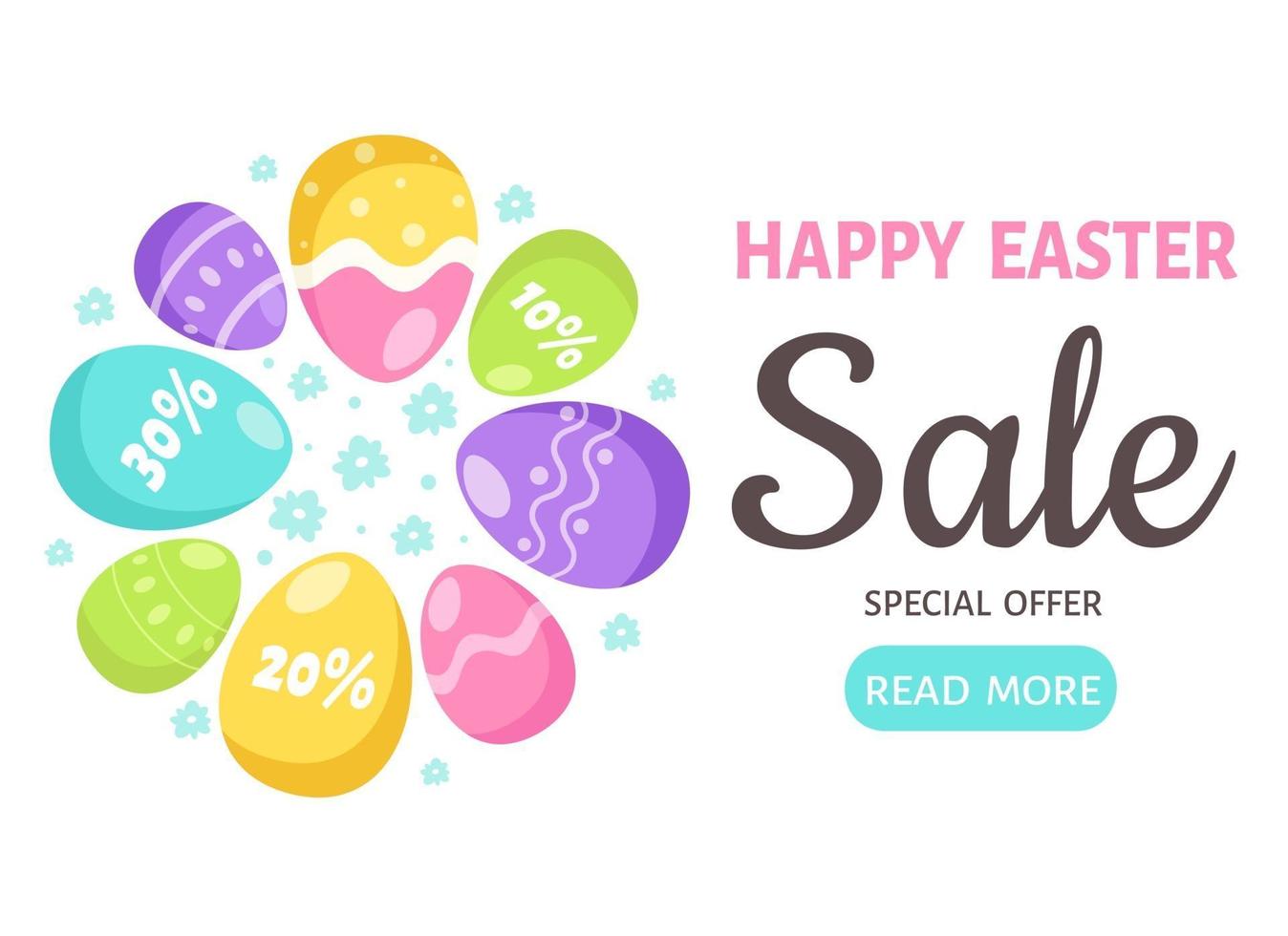 Happy Easter Sale. Easter eggs. Vector illustration.