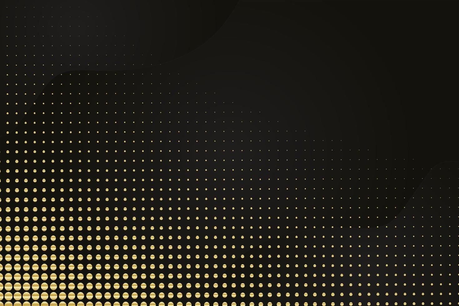Modern black luxury background with golden line and shiny golden light. vector