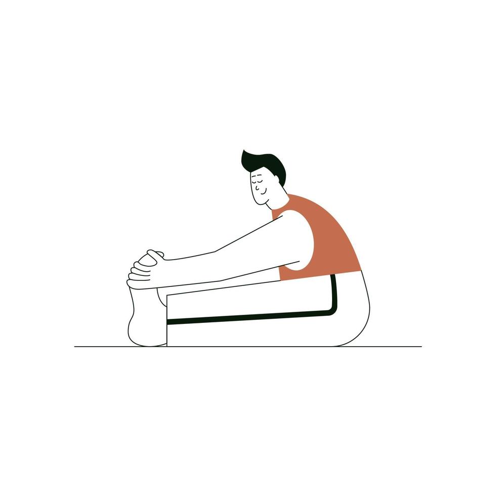 Minimalistic yoga man vector illustration