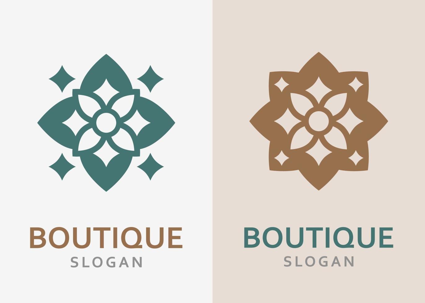 Luxurious monochrome ornate logo in different colors and variety. vector